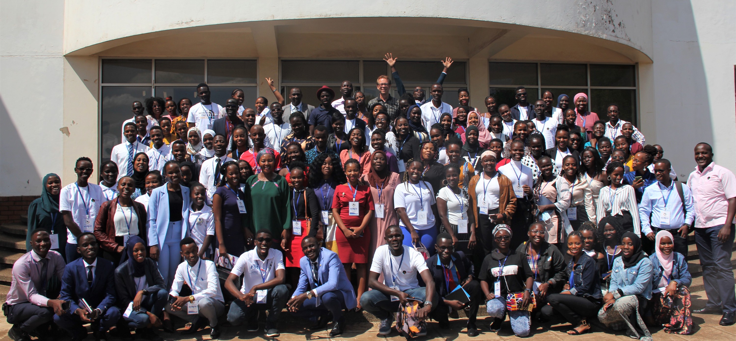 A panoramic shot of all the attendees at our conference.